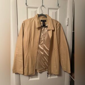 Tan leather jacket